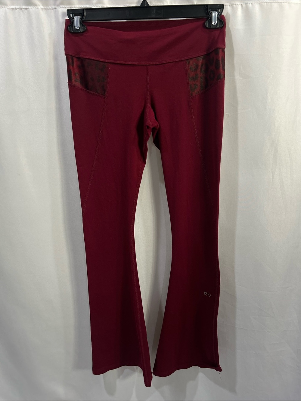 Splits59 Raquel Liquid Cheetah high-rise Flare Leggings Burgundy LN